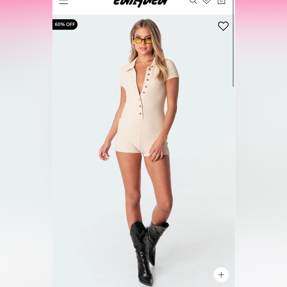 Lucia Ribbed Romper | S